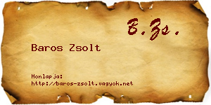 Baros Zsolt névjegykártya